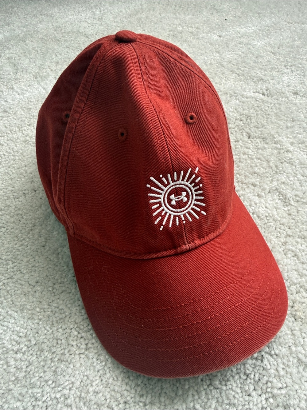 Under Armour Rust Red Sunburst Logo Baseball Cap
